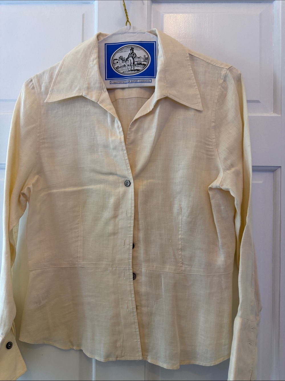 Anne Klein Cream Linen Shirt with Red Label